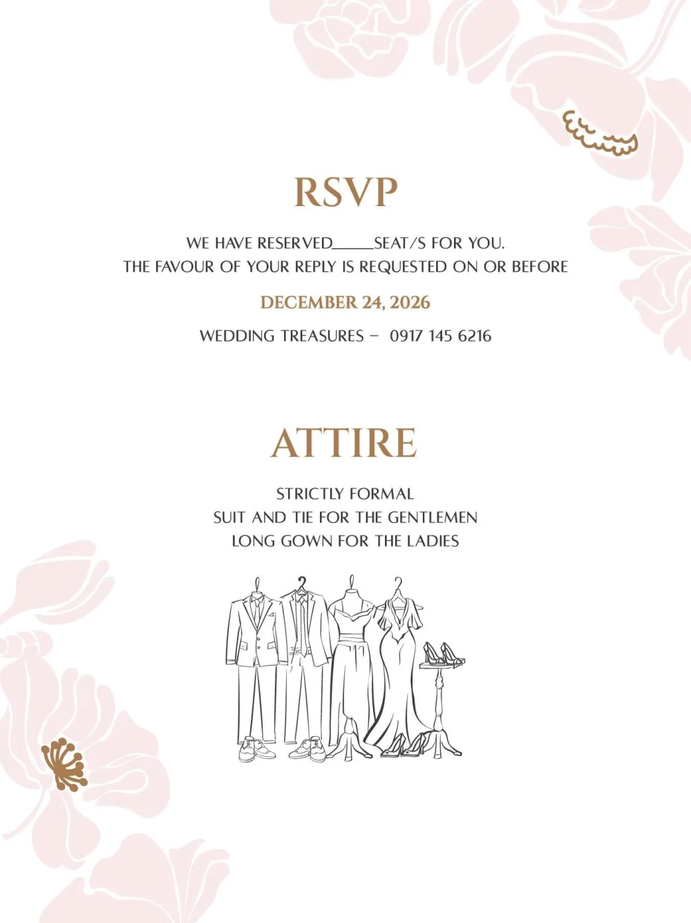 RSVP and Attire card